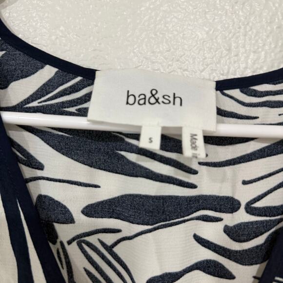 BA&SH Calas Abstract Print Midi Lady Dress Black and White Boho Size Small - Picture 8 of 12